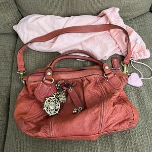 JUICY COUTURE coral Leather Hobo Bag